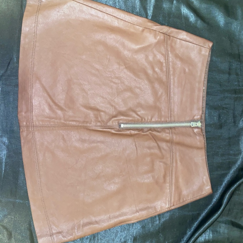 Abercrombie & Fitch Brown faux leather skirt